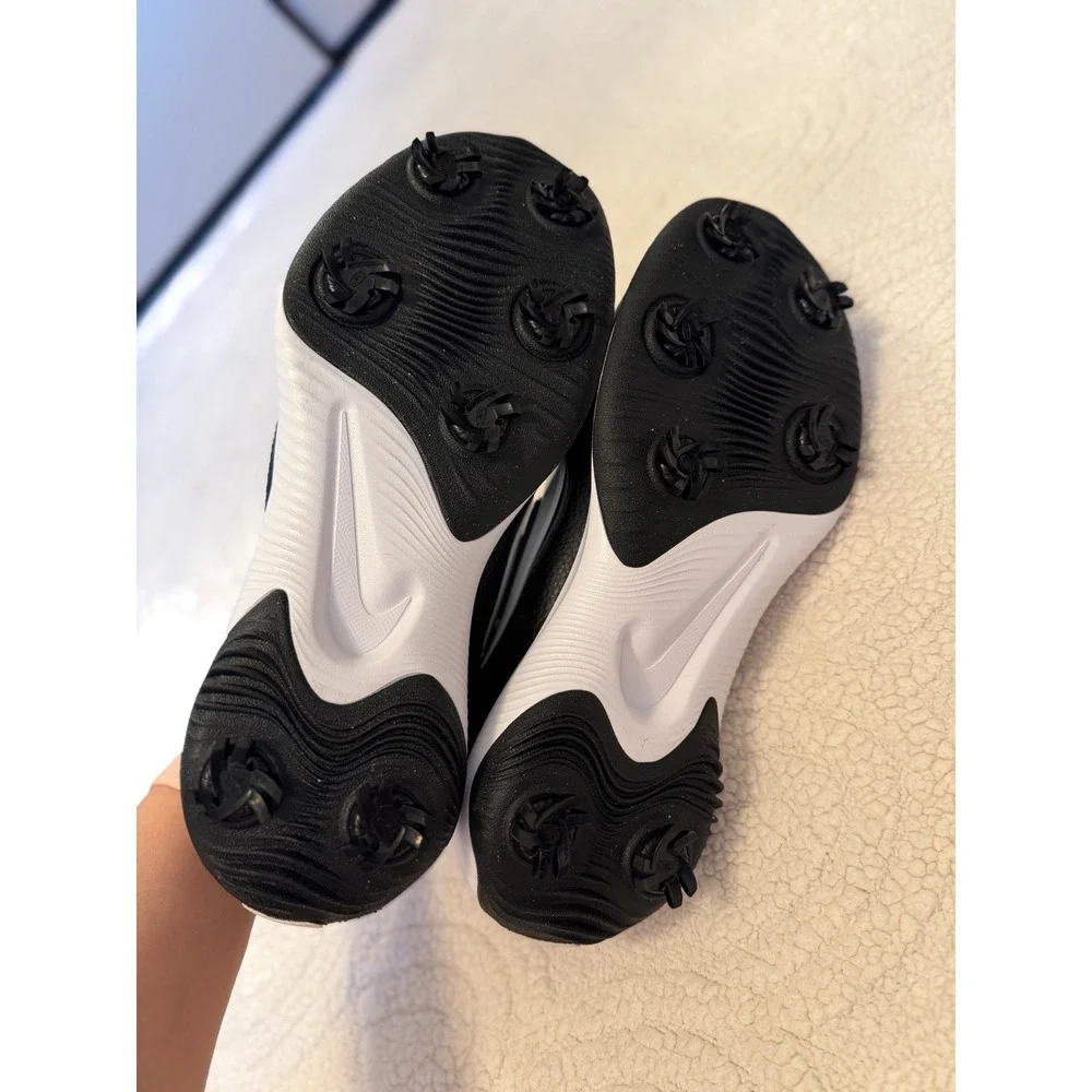 Nike Victory Pro 2 Golf Shoes Mens Black White Spiked Leather DJ4668-001